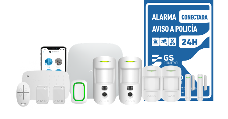 Kit alarma Ajax para chalet con cobertura exterior y jardín